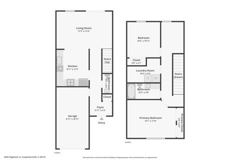 Tiny photo for 2203 Flagstone Lane #2203, Carpentersville, IL 60110 (MLS # 12588323)