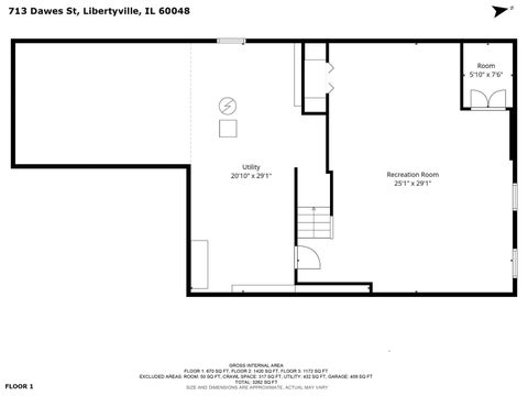 Tiny photo for 713 Dawes Street, Libertyville, IL 60048 (MLS # 12728160)
