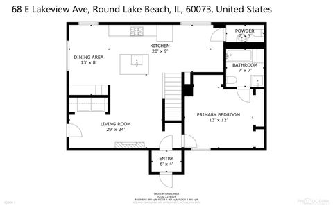 Tiny photo for 68 E Lakeview Avenue, Round Lake Beach, IL 60073 (MLS # 12518179)