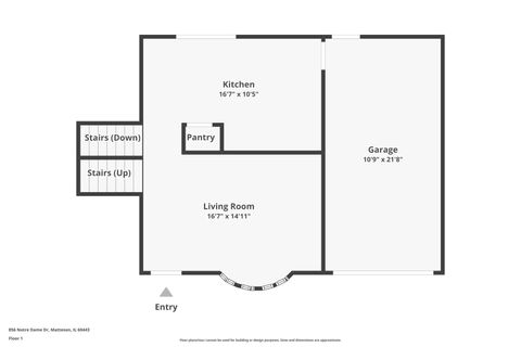 Tiny photo for 856 Notre Dame Drive, Matteson, IL 60443 (MLS # 12541147)