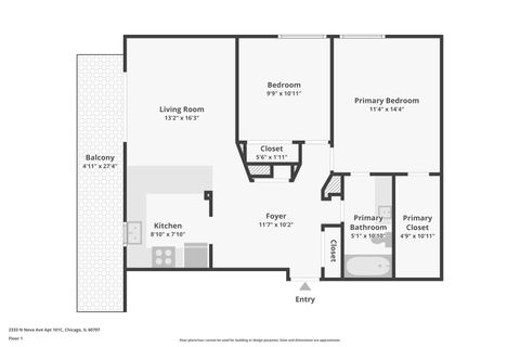 Tiny photo for 2333 N Neva Avenue #101C, Chicago, IL 60707 (MLS # 12599930)