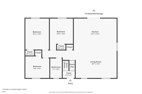Tiny photo for 118 Windsor Lane, Glendale Heights, IL 60139 (MLS # 12502905)