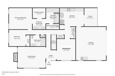 Tiny photo for 502 Rosebud Drive #S, Lombard, IL 60148 (MLS # 12480249)