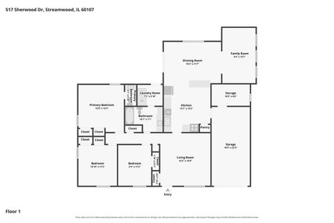 Tiny photo for 517 Sherwood Drive, Streamwood, IL 60107 (MLS # 12777450)