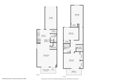 Tiny photo for 452 Meadow Green Lane, Round Lake Beach, IL 60073 (MLS # 12597857)