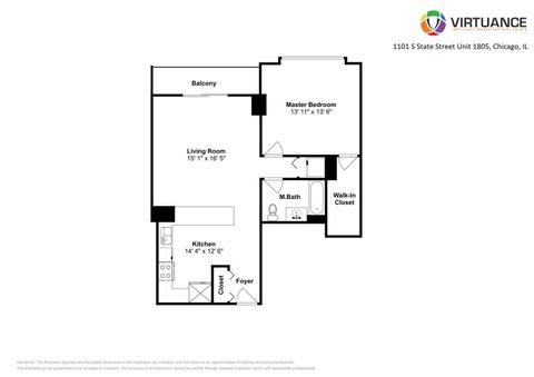 Tiny photo for 1101 S State Street #1805, Chicago, IL 60605 (MLS # 12389533)