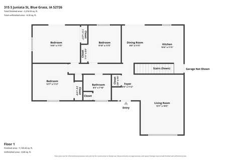 Tiny photo for 315 S Juniata Street, Blue Grass, IA 52726 (MLS # 12729235)