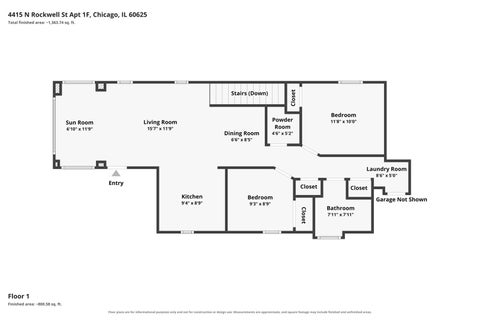 Tiny photo for 4415 N ROCKWELL Street #1F, Chicago, IL 60625 (MLS # 12772262)