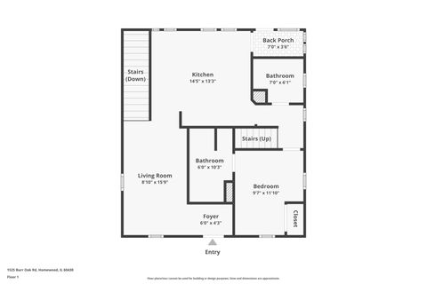 Tiny photo for 1525 Burr Oak Road, Homewood, IL 60430 (MLS # 12607386)