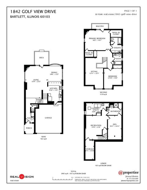 Tiny photo for 1842 Golf View Drive, Bartlett, IL 60103 (MLS # 12452486)