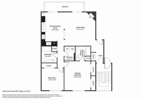 Tiny photo for 2366 South Street #F, Elgin, IL 60123 (MLS # 12433870)