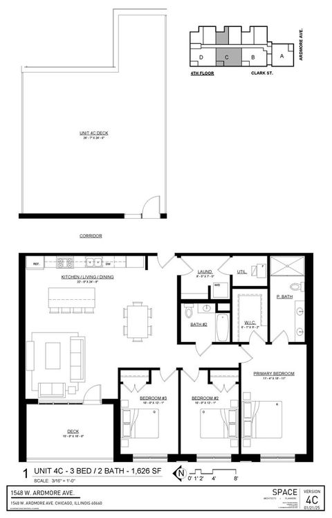Tiny photo for 1548 W Ardmore Avenue #4C, Chicago, IL 60660 (MLS # 12388156)