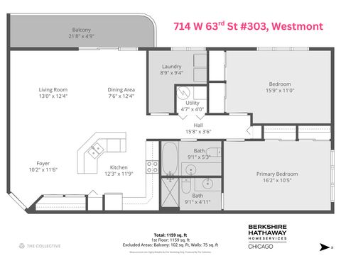 Tiny photo for 714 W 63rd Street #303, Westmont, IL 60559 (MLS # 12577479)