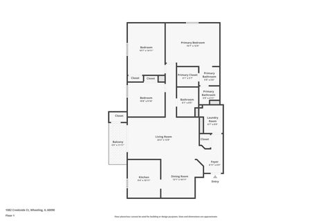Tiny photo for 1082 Creekside Court #2B, Wheeling, IL 60090 (MLS # 12774907)