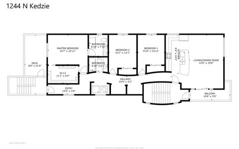 Tiny photo for 1244 N Kedzie Avenue #3, Chicago, IL 60651 (MLS # 12484602)