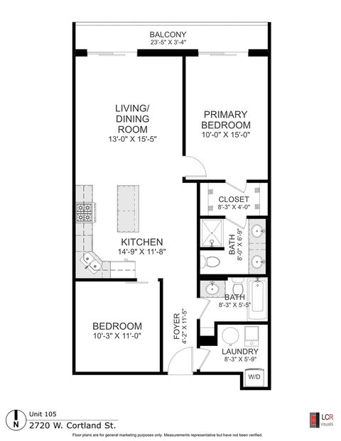 Tiny photo for 2720 W Cortland Street #105, Chicago, IL 60647 (MLS # 12625947)