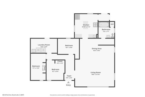 Tiny photo for 504 W Park Avenue, Round Lake, IL 60073 (MLS # 12514759)