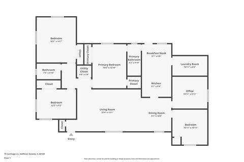 Tiny photo for 75 Carthage Lane, Hoffman Estates, IL 60169 (MLS # 12531884)