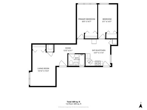 Tiny photo for 534.5 W Belmont Avenue #1N, Chicago, IL 60657 (MLS # 12725470)