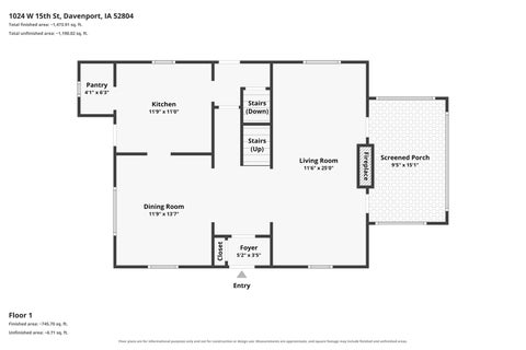 Tiny photo for 1024 W 15th Street, Davenport, IA 52804 (MLS # 12716066)
