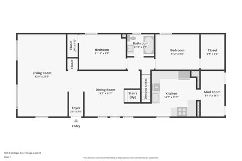 Tiny photo for 7635 S Michigan Avenue, Chicago, IL 60619 (MLS # 12412869)
