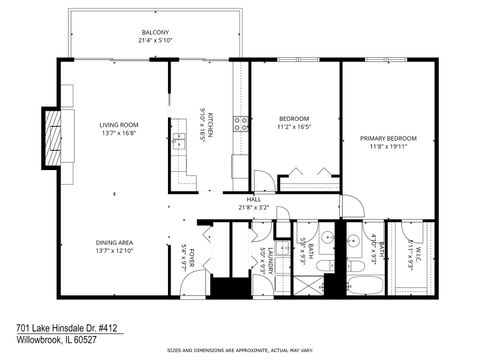 Tiny photo for 701 Lake Hinsdale Drive #412, Willowbrook, IL 60527 (MLS # 12676991)