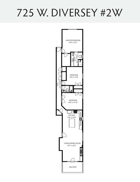 Tiny photo for 725 W Diversey Parkway #2W, Chicago, IL 60614 (MLS # 12736339)