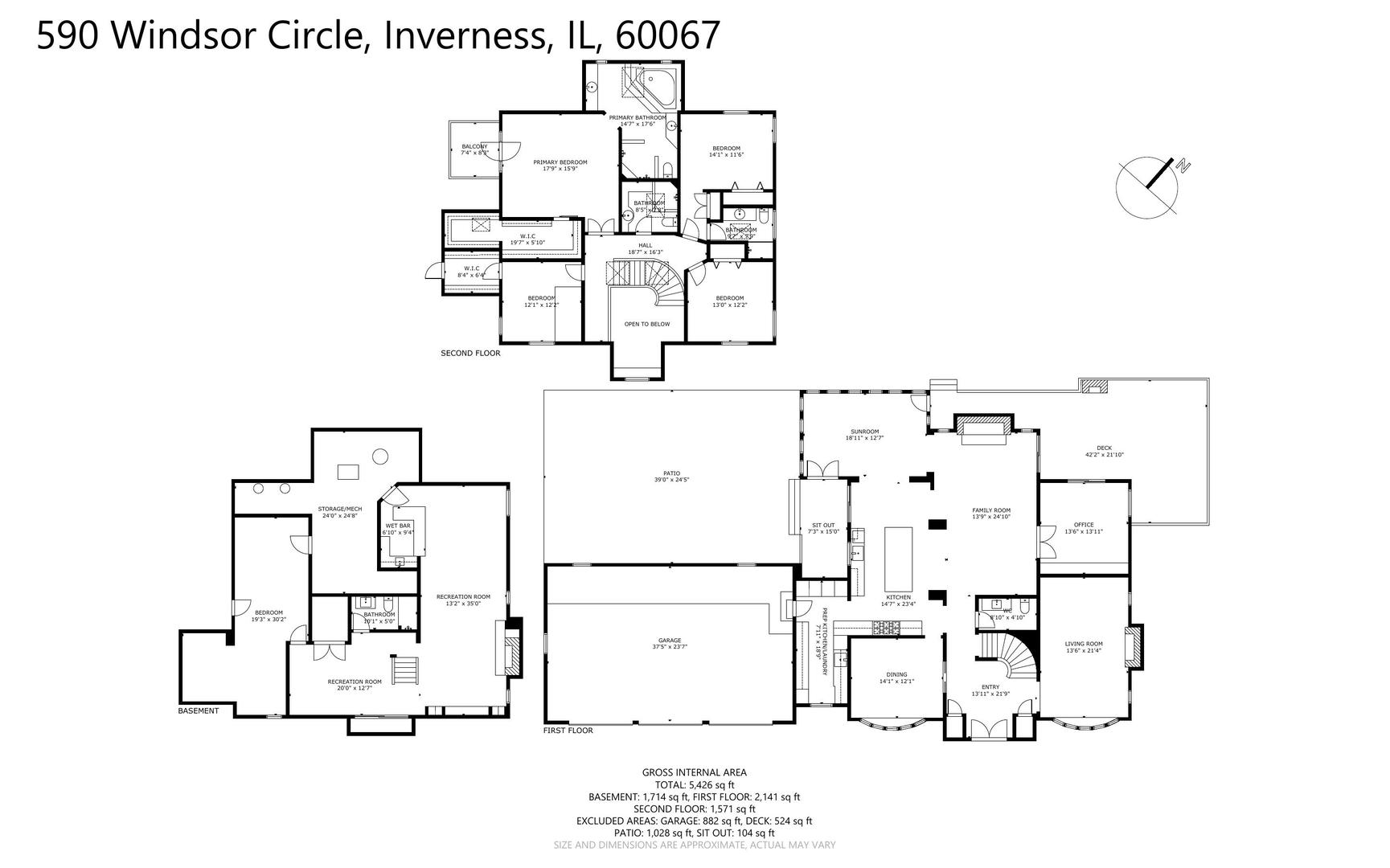 Inverness, Illinois 60067, United States, 4 Bedrooms Bedrooms, ,5 BathroomsBathrooms,Residential,Active,214258