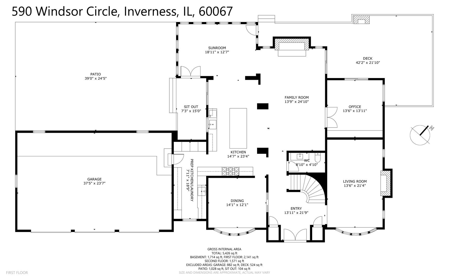 Inverness, Illinois 60067, United States, 4 Bedrooms Bedrooms, ,5 BathroomsBathrooms,Residential,Active,214258