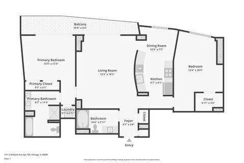 Tiny photo for 1111 S Wabash Avenue #2601, Chicago, IL 60605 (MLS # 12484896)