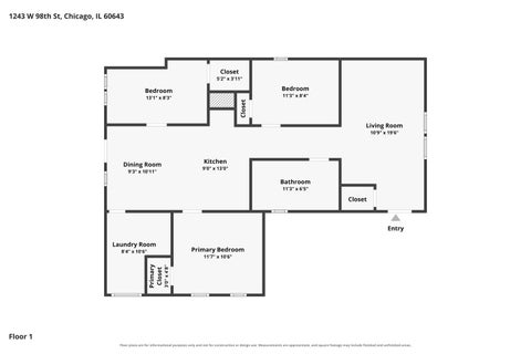Tiny photo for 1243 W 98th Street, Chicago, IL 60643 (MLS # 12797451)