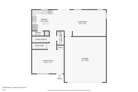 Tiny photo for 2369 Woodside Drive, Carpentersville, IL 60110 (MLS # 12789273)