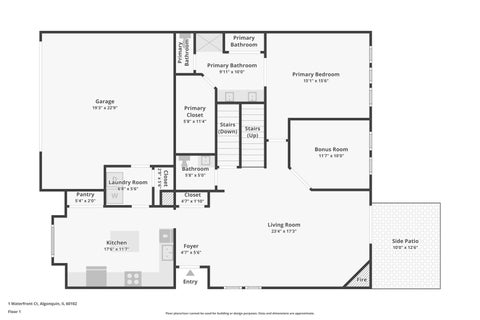 Tiny photo for 1 Waterfront Court, Algonquin, IL 60102 (MLS # 12760006)