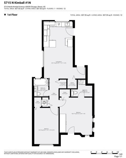 Tiny photo for 5715 N Kimball Avenue #1N, Chicago, IL 60659 (MLS # 12490059)