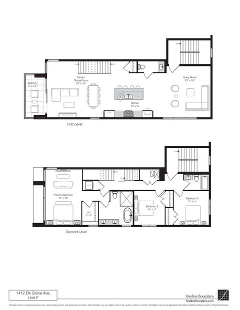 Tiny photo for 1412 N Elk Grove Avenue #F, Chicago, IL 60622 (MLS # 12526543)