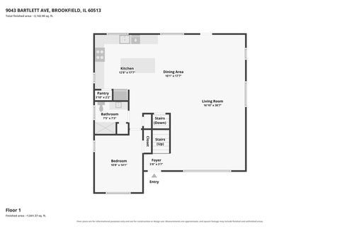 Tiny photo for 9043 Bartlett Avenue, Brookfield, IL 60513 (MLS # 12774140)