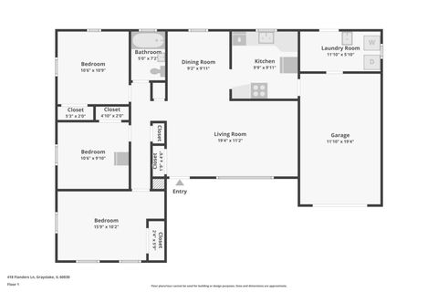 Tiny photo for 418 Flanders Lane, Grayslake, IL 60030 (MLS # 12496408)