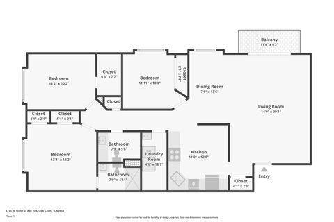 Tiny photo for 4735 W 105th Street #204, Oak Lawn, IL 60453 (MLS # 12604107)