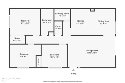 Tiny photo for 1289 Court E Court, Hanover Park, IL 60133 (MLS # 12668518)