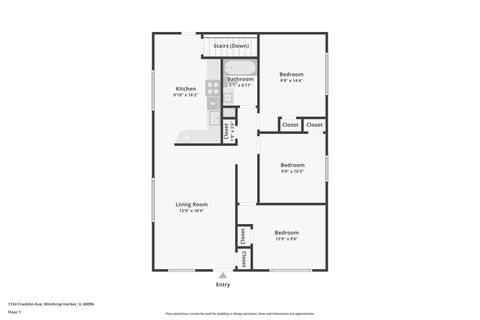 Tiny photo for 1134 Franklin Avenue, Winthrop Harbor, IL 60096 (MLS # 12635431)