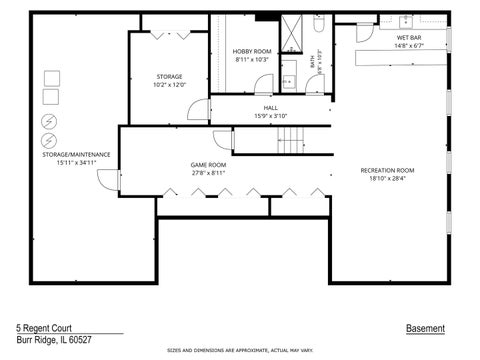 Tiny photo for 5 Regent Court, Burr Ridge, IL 60527 (MLS # 12537427)