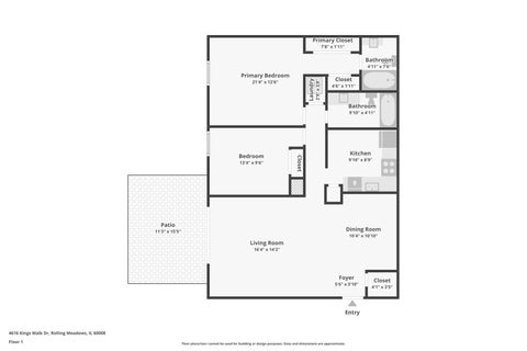 Tiny photo for 4616 Kings Walk Drive #1C, Rolling Meadows, IL 60008 (MLS # 12767095)
