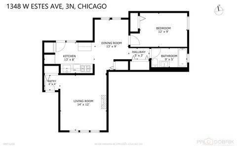 Tiny photo for 1348 W Estes Avenue #3N, Chicago, IL 60626 (MLS # 12626013)