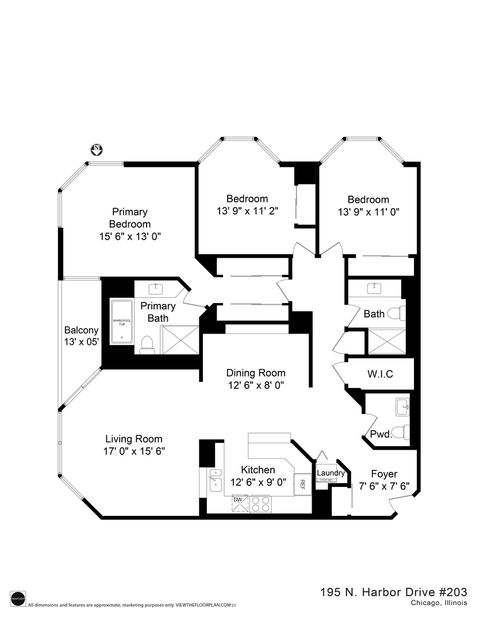 Tiny photo for 195 N Harbor Drive #203, Chicago, IL 60601 (MLS # 12529304)