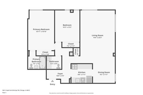 Tiny photo for 5401 S Hyde Park Boulevard #705, Chicago, IL 60615 (MLS # 12762617)