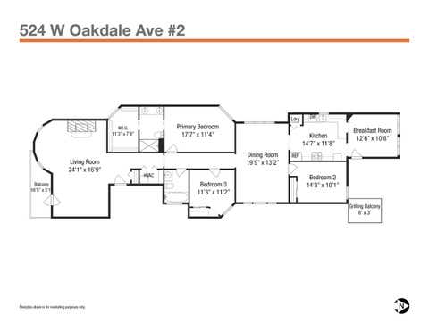 Tiny photo for 524 W Oakdale Avenue #2, Chicago, IL 60657 (MLS # 12708538)