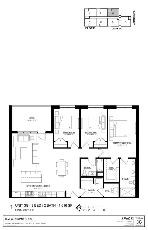 Tiny photo for 1548 W Ardmore Avenue #3G, Chicago, IL 60660 (MLS # 12324180)