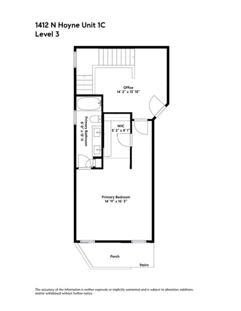 Tiny photo for 1412 N Hoyne Avenue #1C, Chicago, IL 60622 (MLS # 12613808)