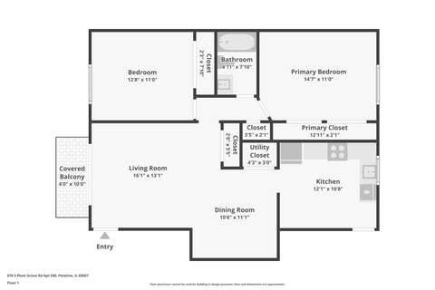 Tiny photo for 876 S Plum Grove Road #208, Palatine, IL 60067 (MLS # 12716910)