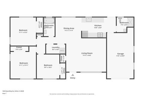Tiny photo for 16344 Spaulding Avenue, Markham, IL 60428 (MLS # 12774048)